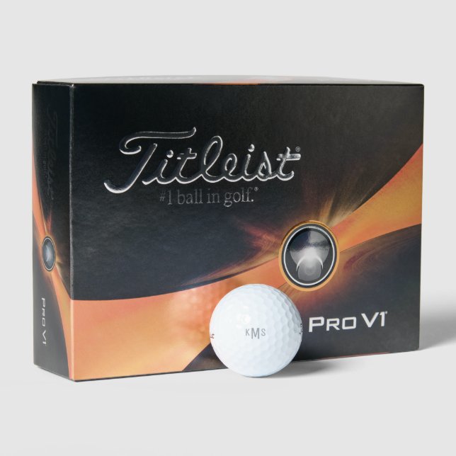 Balles De Golf Simple Bold Dusty Blue Monogram Titleist Pro V1 (Conditionnement)