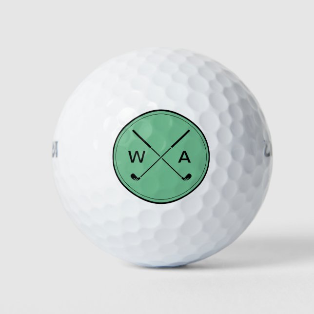 Balles De Golf Simple Moderne Monogramme Golf Club Balls (Devant)