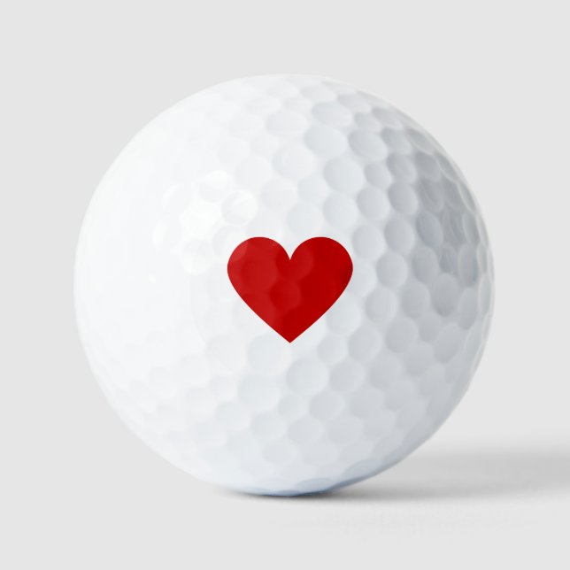 Balles De Golf Simple moderne Red Heart Love Chic Minimal Blanc (Recto)