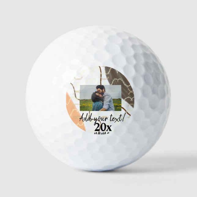 Balles De Golf simple nom minimal customisé monogramme couple (Recto)
