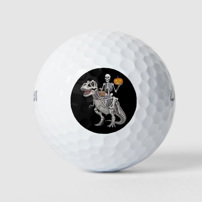Balles De Golf Skeleton équitation maman Dinosaur T rex Halloween (Devant)