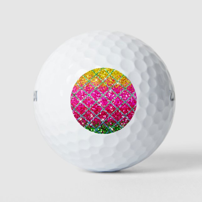 Balles De Golf Snakeskin rose parties scintillant (Devant)