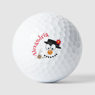 Balles De Golf Snowman Funny Visage mignonne nouveauté Noël