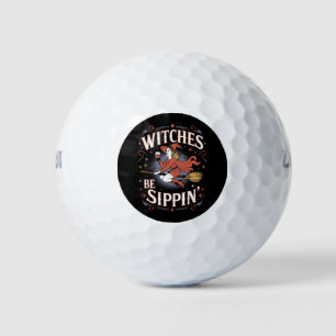 Balles De Golf Sorcières qui sirotent Halloween vacances chics