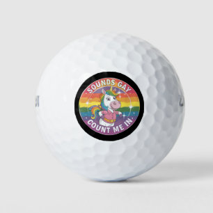 Balles De Golf Sounds Gay Count Me In Unicorn Rainbow LGBTQ