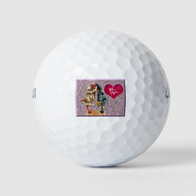 Balles De Golf « Soyez à moi » Douce Nostalgie Saint-Valentin (Devant)
