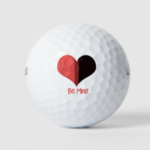 Balles De Golf Soyez à moi Valentine Red Stripe Heart