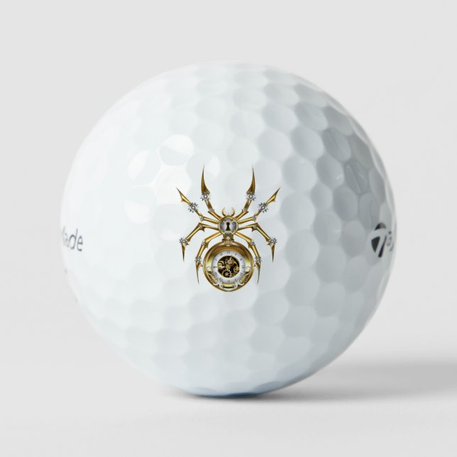 Balles De Golf Spider Steampunk sur Arrière - plan pourpre (Recto)