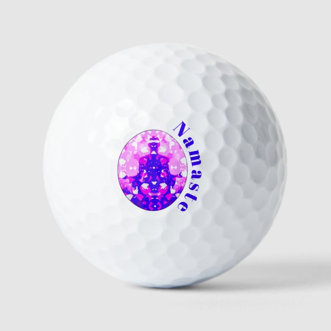 Balles De Golf Spirituel rose assis Yoga Pose Namaste (Recto)