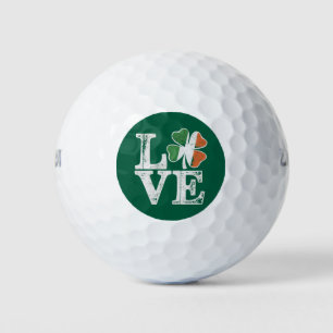 Balles De Golf St Patricks Day Amour Chanceux Trèfle Irlandais Ve