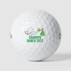 Balles De Golf Stork Grand-père / Oncle Baby Faire-part Balls de 