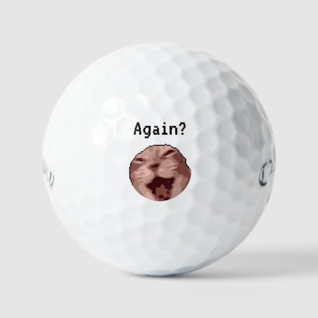 Balles De Golf Style Pixel Personnalisé Funny Cat mème Golf Balls (Recto)