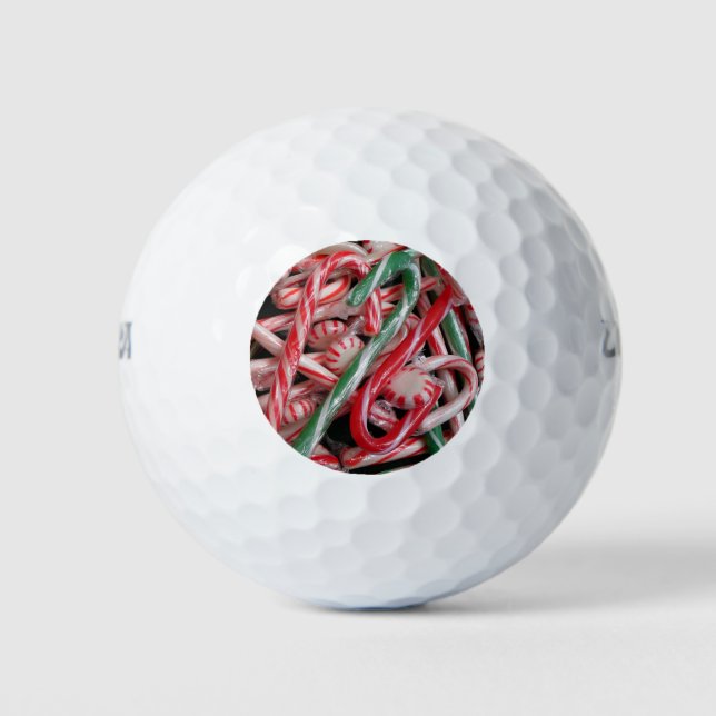 Balles De Golf Sucres de canne et menthe de Noël (Devant)