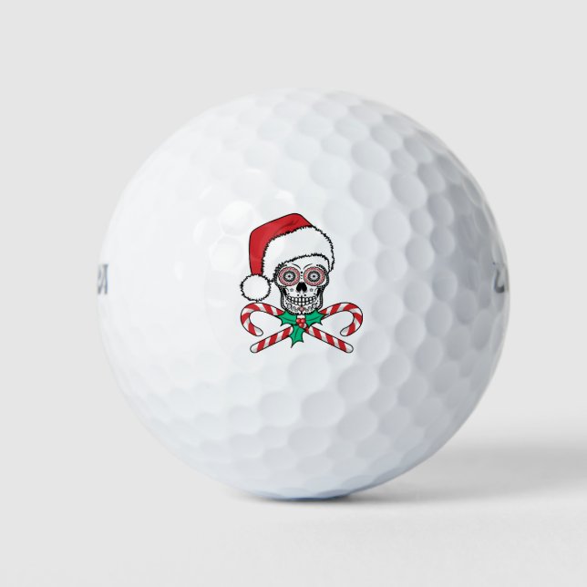 Balles De Golf Sugar Skull Santa (Devant)