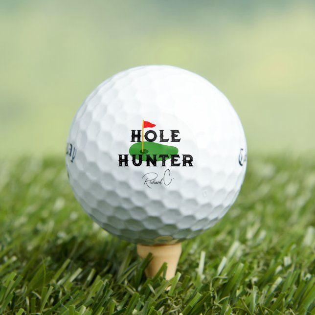 Balles De Golf Suggestive Hole Hunter Golf mème, Monogramme Custo (T-shirt Insitu)