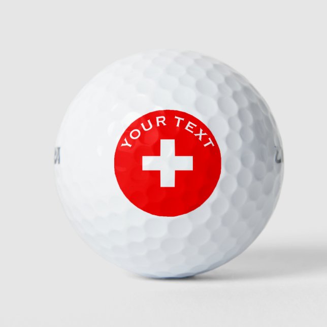 Balles De Golf Suisse personnalisée Drapeau Suisse Europe Suisse (Devant)
