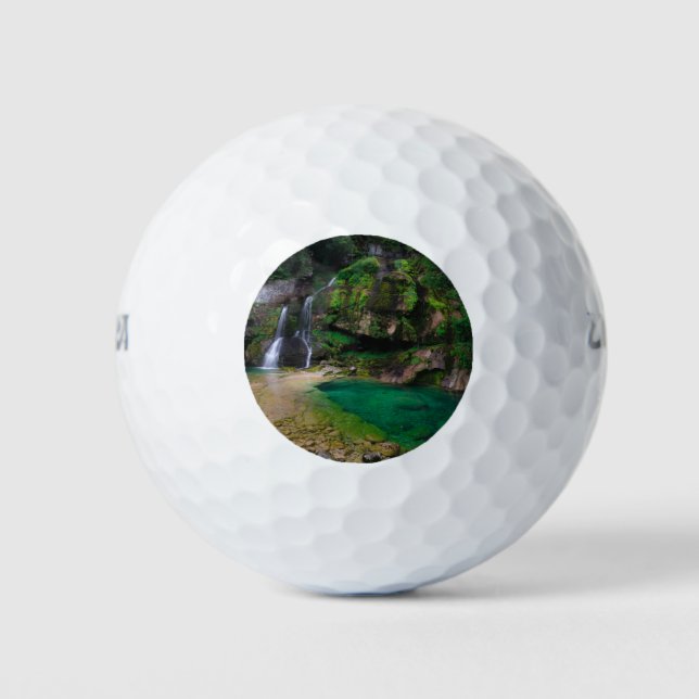 Balles De Golf Superbe cascade Virje, Slovénie Poster (Devant)
