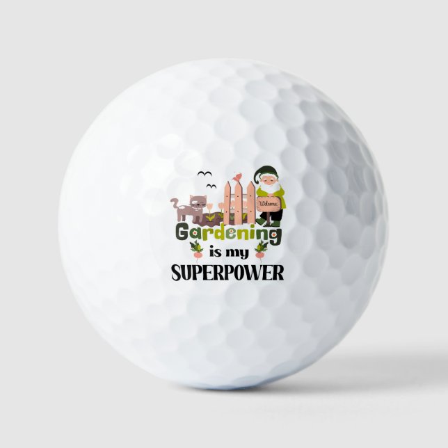 Balles De Golf Superpuissance du jardin, jardinier mignon (Recto)