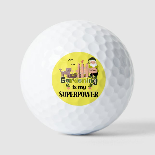 Balles De Golf Superpuissance du jardin, jardinier mignon (Recto)