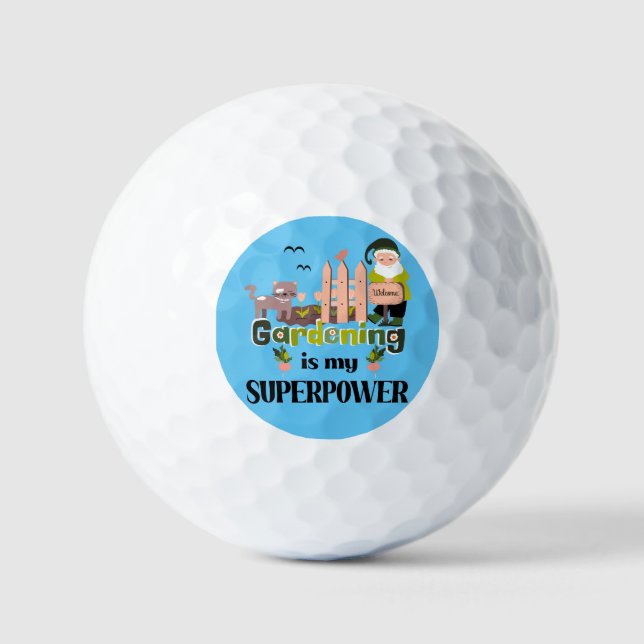 Balles De Golf Superpuissance du jardin, jardinier mignon (Recto)