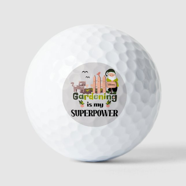Balles De Golf Superpuissance du jardin, jardinier mignon (Recto)