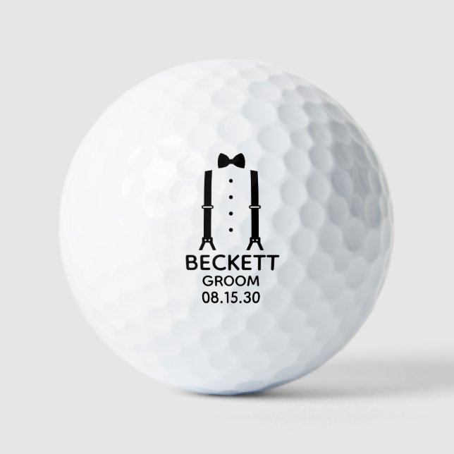Balles De Golf Suspentes de marié avec nœud papillon (Recto)