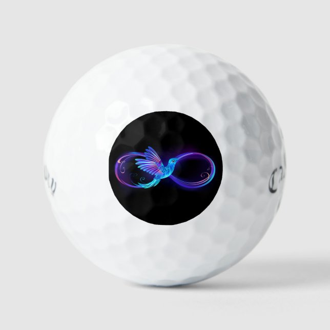 Balles De Golf Symbole de Neon Infinity par Glowing Hummingbird (Recto)