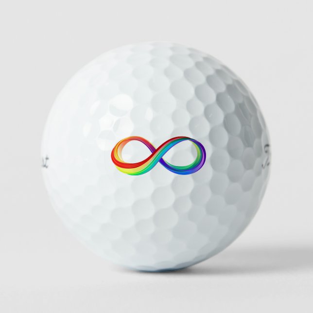 Balles De Golf Symbole d'infinité arc-en-ciel stratifié (Recto)