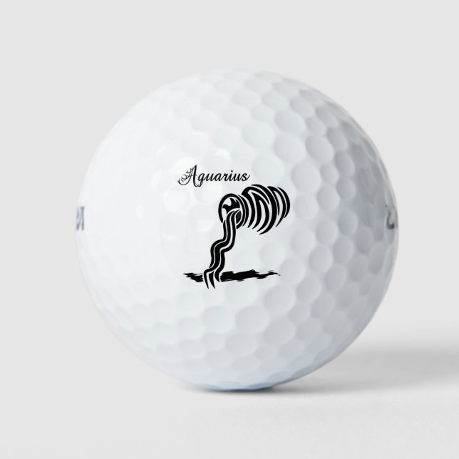 Balles De Golf Symbole et signe du zodiaque Aquarius (Devant)