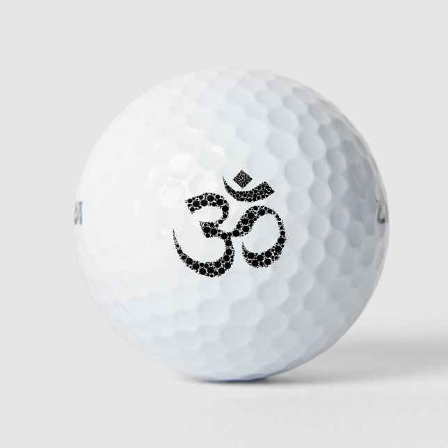 Balles De Golf Symbole Om noir et blanc (Devant)