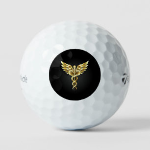 Balles De Golf Symbole Polygonal Or Caduceus