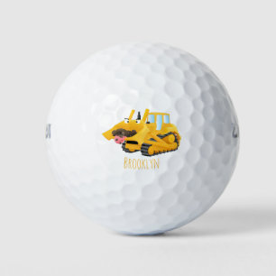 Balles De Golf Sympa joli caractère de dessin animé au bulldozer