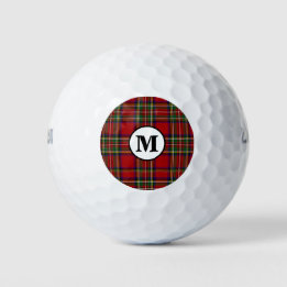 Balles De Golf Tartan Royal Stewart écossais Clan Monogramme