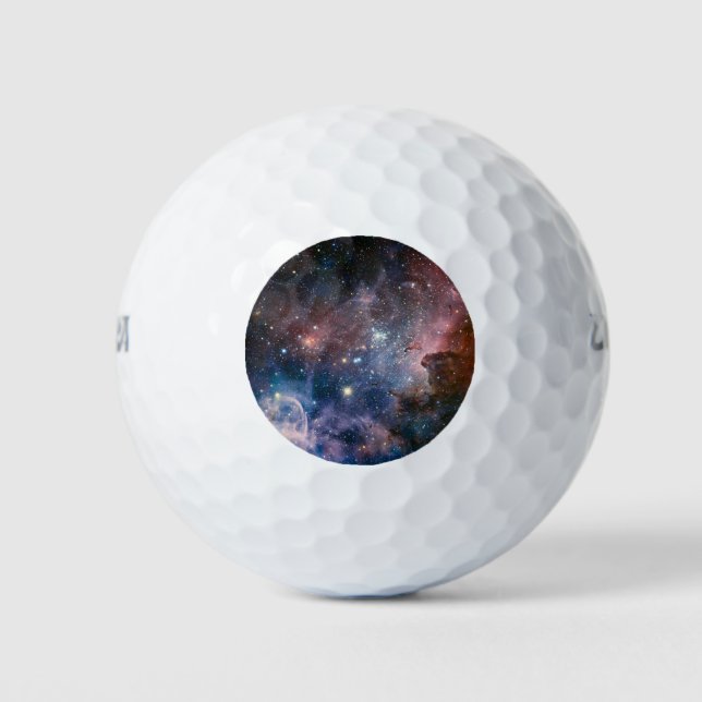 Balles De Golf Télescope Nebula Hubble Carina Rouge et Bleu (Devant)