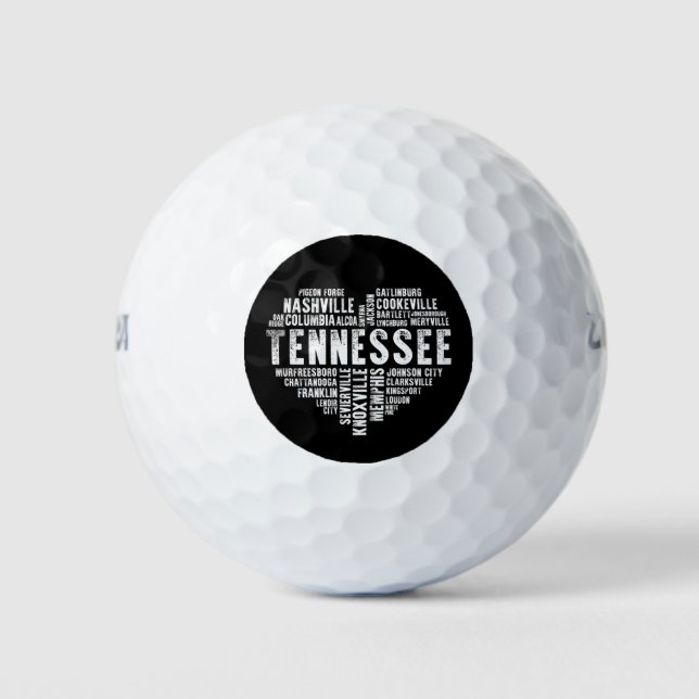 Balles De Golf Tennessee Heart Love Knoxville Nashville Memphis (Devant)