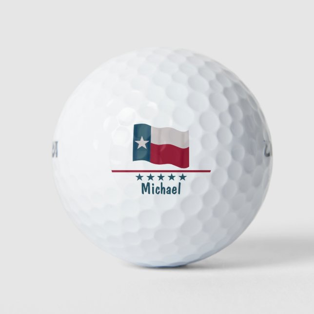 Balles De Golf Texas Long Star Nom du drapeau Personnalisé (Devant)