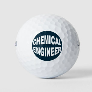 Balles De Golf Texte en relief d'ingénieur chimiste noir