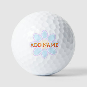 Balles De Golf Texte personnalisé du dessin de fleur