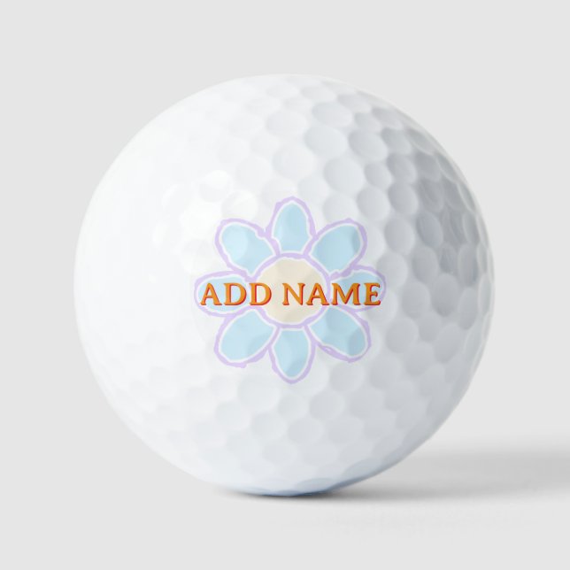 Balles De Golf Texte personnalisé du dessin de fleur (Recto)