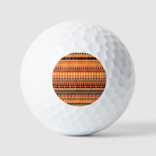 Balles De Golf Texture tribale : motif rayures vintages.