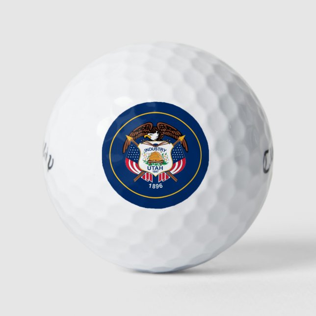 Balles De Golf The Beehive State Industry Flag of Utah (Devant)