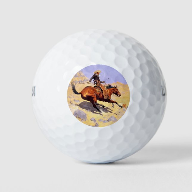 Balles De Golf The Cowboy (par Frederic Remington) (Devant)