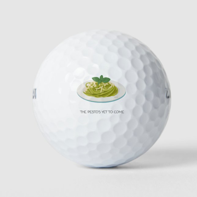 Balles De Golf 'The Pesto's Yet To Come' Charming Pesto Pasta Fun (Devant)