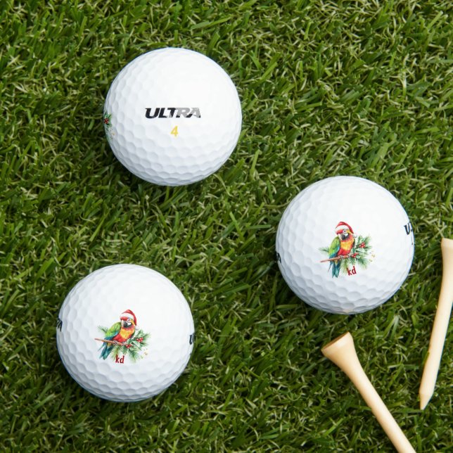 Balles De Golf Thème de Noël Tropical Merci Retro Texte (Herbe in situ)