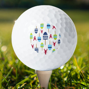 Balles De Golf Thème nautique avec bouée et homard monogrammés