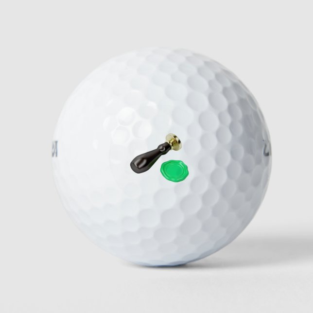 Balles De Golf Timbre personnel et sceau de cire verte (Devant)