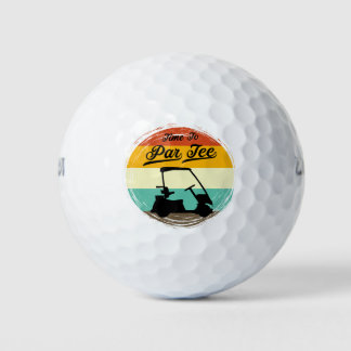Balles De Golf Time to Par Tee – Retro Golf Cart Humor Design