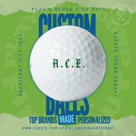 Balles De Golf Titre Personnalisé Minimal Olde English Monogram T