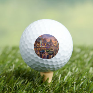 Balles De Golf Tokyo Japon Voyage Art Vintage