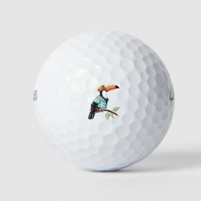 Balles De Golf Toucan en chemise hawaïenne (Devant)